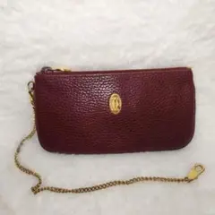 カルティエ　マストライン　チェーン　レザー　ミニポーチ