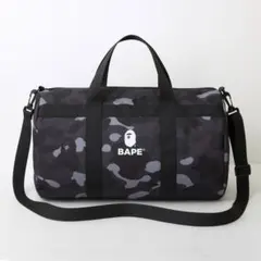 A BATHING APE 2022 SPRING ブラックカモ柄ダッフルバッグ