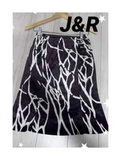 J&R/紫プリーツスカート オフィススカート ひざ丈 Sサイズ