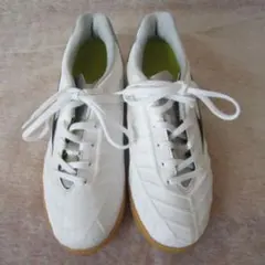 ジュニア室内フットサルシューズ　ミズノ　白/銀/黒　22㎝　ok2508A