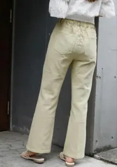 バックレースアップフレアデニムパンツのサムネイル