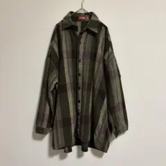 格紋襯衫 羊毛混紡 輕便外套 L尺寸