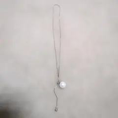 シルバー パール スライドネックレス