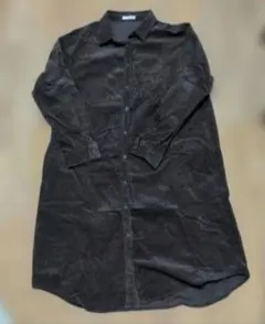 CINEMA CLUB コーデュロイ ダークブラウン シャツ ワンピース