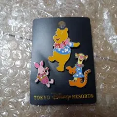 東京ディズニーリゾート くまのプーさん ピンバッジセット　アロハ　ヴィンテージ
