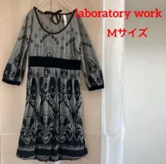 laboratory work Mサイズ 花柄ワンピース　ブラック　秋物