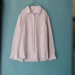 UNIQLO M ピンク 長袖シャツ