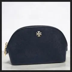 Tory Burch ミニポーチ レザー コスメポーチ ネイビー