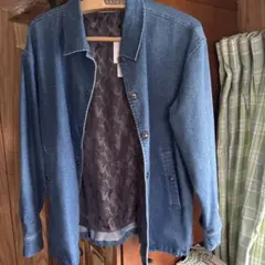 デニムブルー ボタンアップジャケット