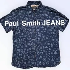 Paul Smith JEANS 総柄 半袖シャツ アイモチーフ ネイビーのサムネイル