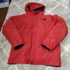 THE NORTH FACE フード付き赤ダウンジャケット Sインナーダウン付