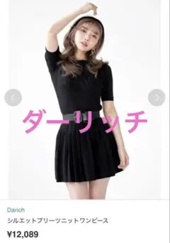 Darich シルエットプリーツニットワンピース