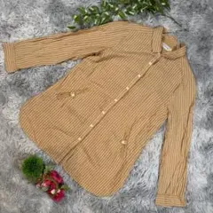 ✨Golden Bear✨サイズ40(L) ストライプ 長袖シャツ ベージュ系