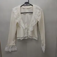 GRL 白レース付きカーディガン