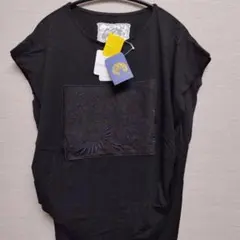 【新品】イズスカラー 猫柄 蝶々柄 鳥柄 刺繍メッシュ コクーン tシャツ Mのサムネイル