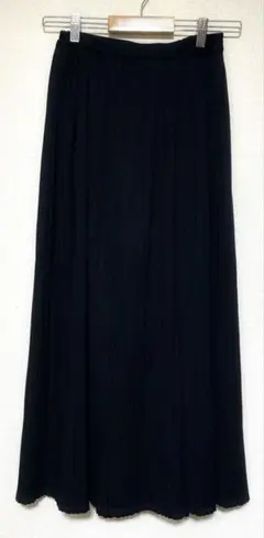 ジーユー　ネイビープリーツロングガウチョパンツ　プリーツM