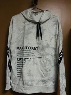 グレー フード付き パーカー 男女可160cm