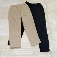 ベージュ・ブラック長ズボン2点セット