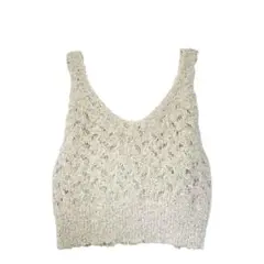 Samansa Mos2 メッシュヤーンニットビスチェ　キナリ