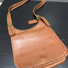Coach ブラウンレザー ショルダーバッグ