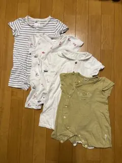 H&M UNIQLO 70 半袖　ロンパース4枚セット