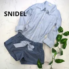 SNIDEL ストライプシャツ ショートパンツセット オーバーオール スナイデル
