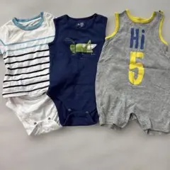babyGapロンパース3点セット 70cm (バッタ柄は80cm)