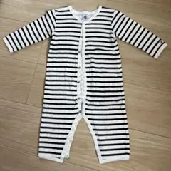 プチバトー　チュビックボーダーロンパース　12m/74cm