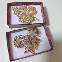 ヴィンテージブローチ2点セット❤︎