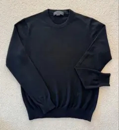 DOLCE & GABBANAブラック シルク薄手ニット春秋44sテープ加工ロゴ 