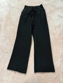 UNIQLO ユニクロ ウォッシャブルリブニットパンツ　ブラック　L