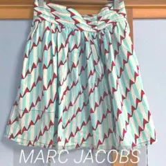 MARC JACOBS 総柄フレアスカート 2 アクア レッド 幾何学柄 美品のサムネイル