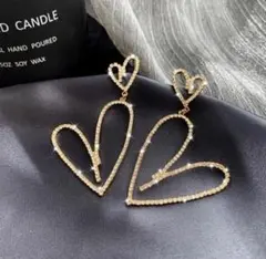 ♥かわいい♥ピアス　可愛い　揺れる　大きい　ハート　レディース　発表会　金色