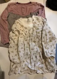 petit main 花柄ドレス 130 2点 おまけ付きROXY シャケ140