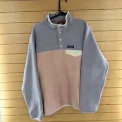 ま*る様 patagoniaシンチラスナップT フリース グレー × ピンク 2 