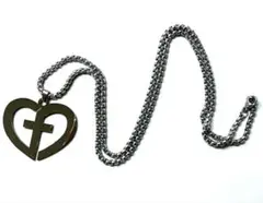 地雷 ハートモチーフ シルバーネックレス 十字架 クロス 量産 ゴスロリ y2k