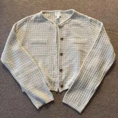 タグ無し未使用品⭐︎H&M 鹿の子ニットカーディガン　クリーム