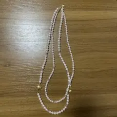 Angelicprettyパール調 ロングネックレス ハートチャーム ピンク 
