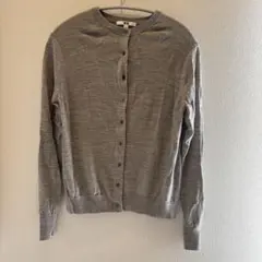 ユニクロ　メリノクルーネックカーディガン　Lサイズ　グレー