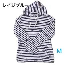 レイジブルー　長袖パーカー　M 綿100% プルオーバー パーカー ボーダー