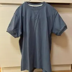 無印良品　ガゼット付き半袖Tシャツ　メンズ XLサイズ　スモーキーブルー