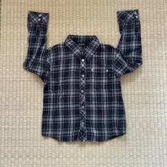 COMME CA ISM 長袖シャツ 110A ブラック系チェック