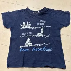 BeBe 半袖Tシャツ 110cm ネイビー マリン柄のサムネイル