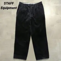 90sVintage太畝コーデュロイパンツブラックフェードツータック M〜L相当