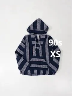 90s メキシコ製 ボーダー柄メキシカンパーカー ヴィンテージ古着