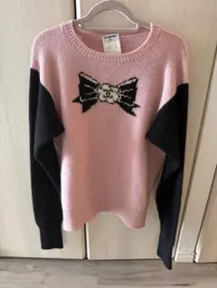 最終価格 希少ヴィンテージ CHANEL セーター リボン柄 ココマーク