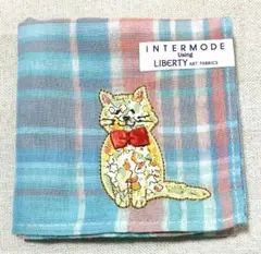 未使用　リバティ ガーゼハンカチ　 大判　ネコ