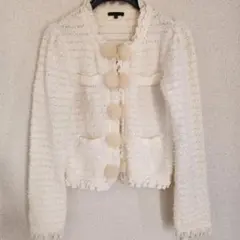 トゥービーシック TOBECHIC ホワイトニットジャケット サイズⅡのサムネイル