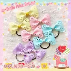 ☺︎ ス1170 ☺︎ ハンドメイドヘアゴムリボン「ハートリボンレース」