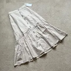 標籤式　AZUL BY MOUSSY　長裙　荷葉邊　米色　M